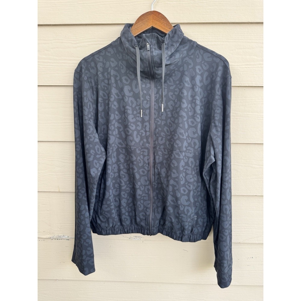 Sweaty Betty‎ On The Run Jacket  Animal Print  Full Zip Cinch Thumbholes Layered